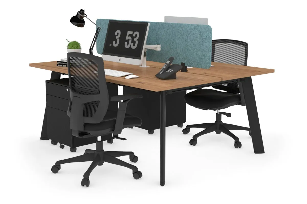 Switch - 2 Person Workstation Black Frame [1400L x 700W]