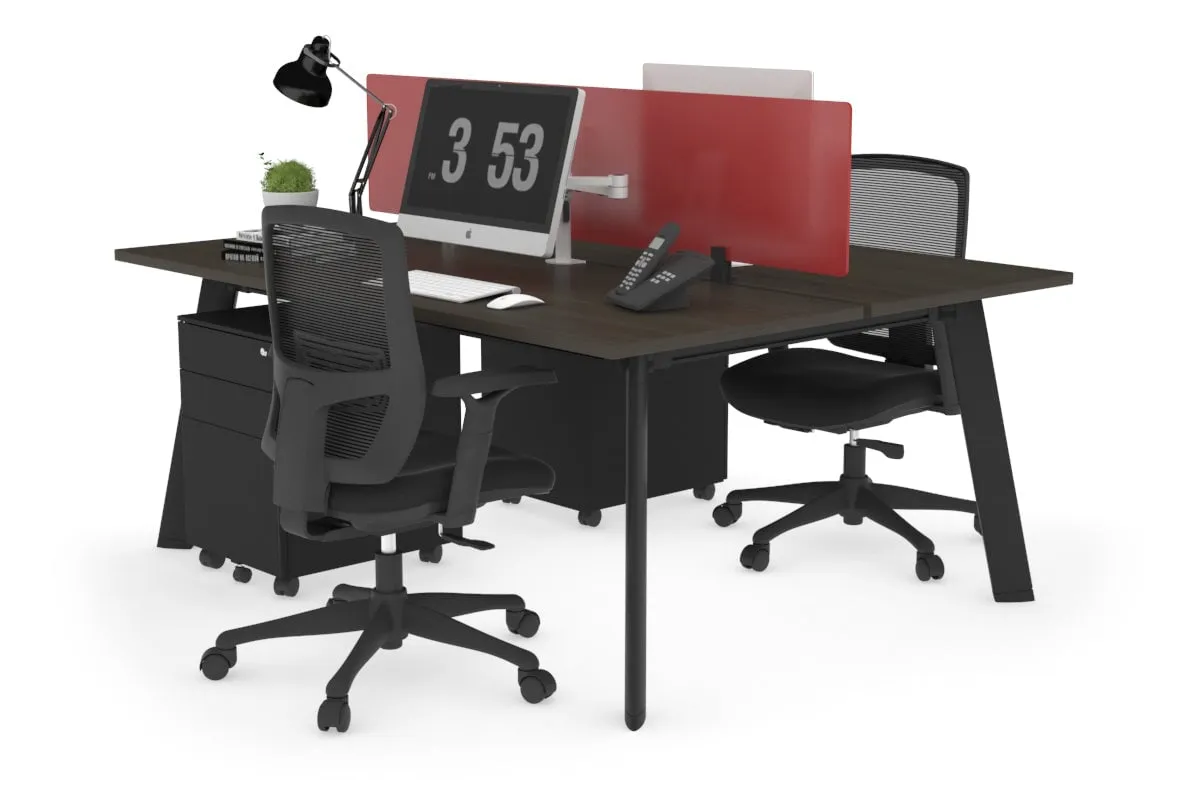 Switch - 2 Person Workstation Black Frame [1400L x 700W]