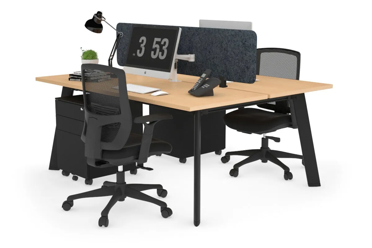 Switch - 2 Person Workstation Black Frame [1400L x 700W]