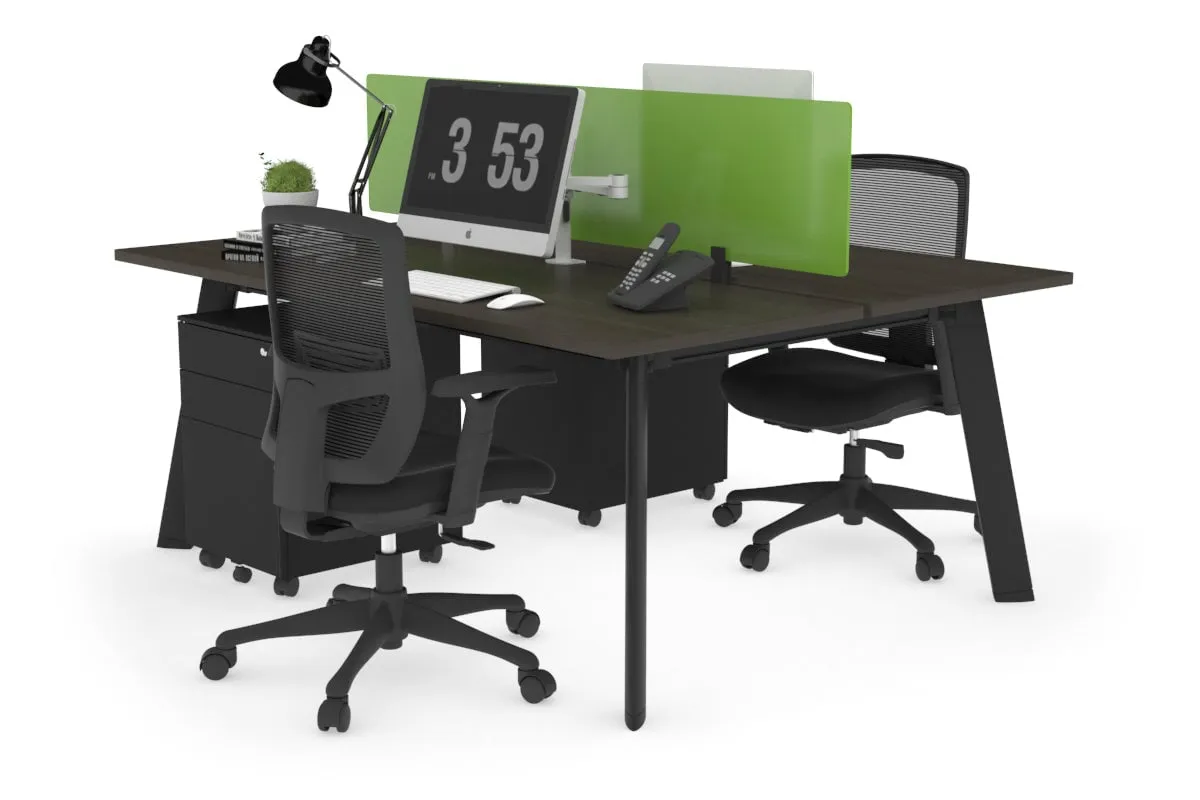 Switch - 2 Person Workstation Black Frame [1400L x 700W]