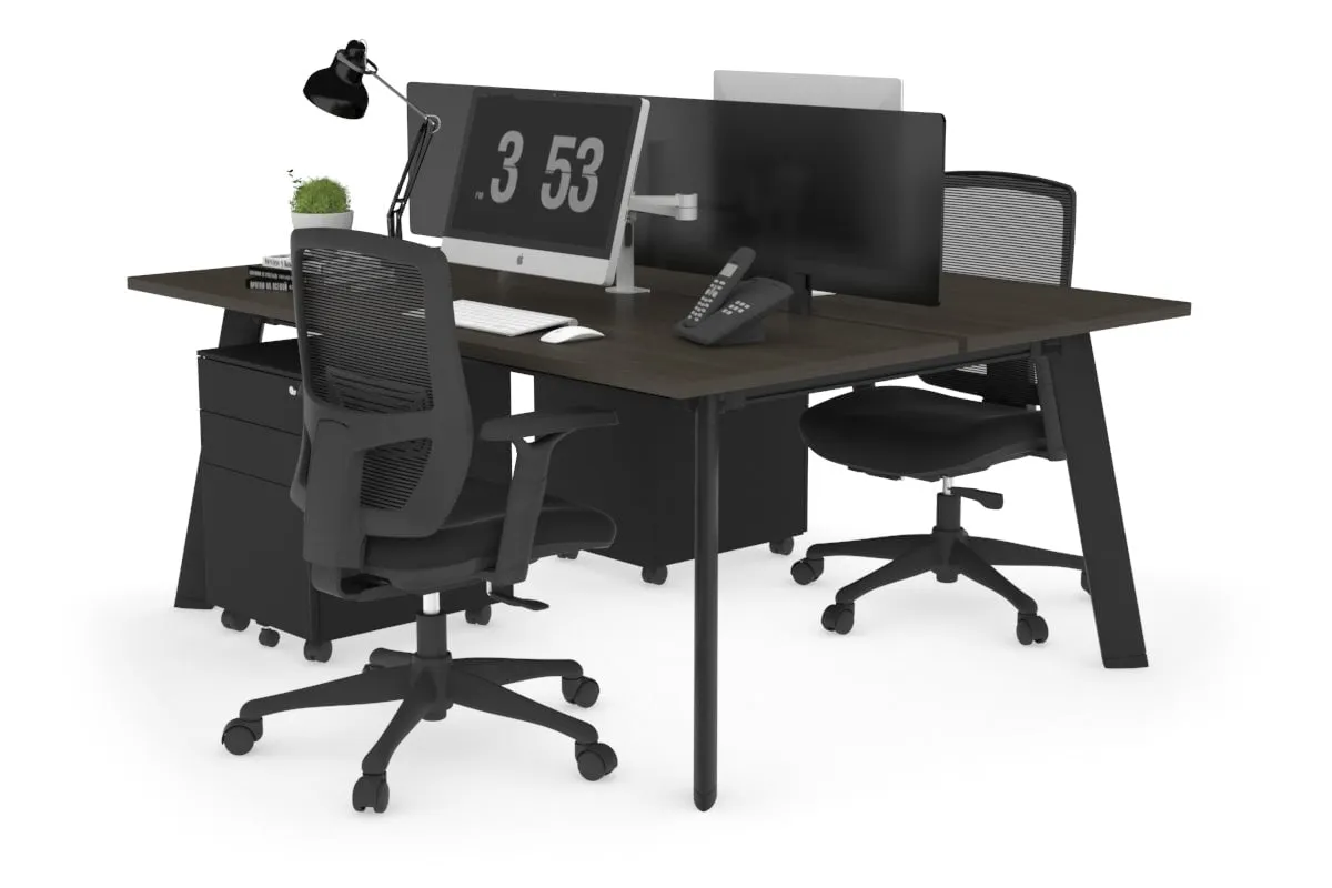 Switch - 2 Person Workstation Black Frame [1400L x 700W]