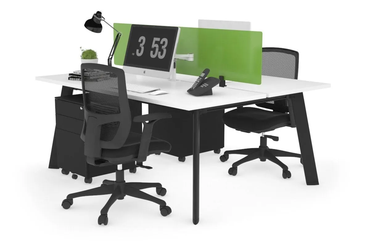 Switch - 2 Person Workstation Black Frame [1400L x 700W]
