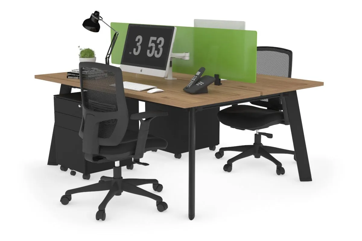 Switch - 2 Person Workstation Black Frame [1400L x 700W]