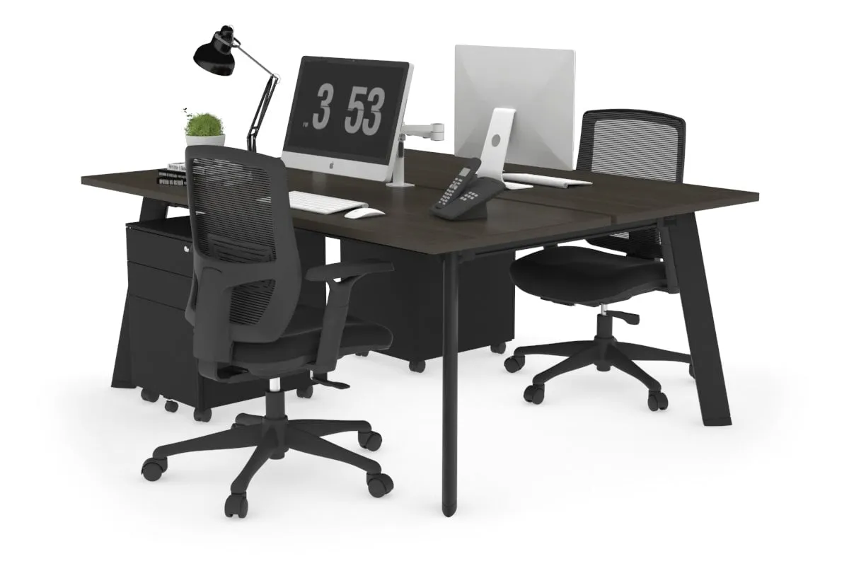 Switch - 2 Person Workstation Black Frame [1400L x 700W]