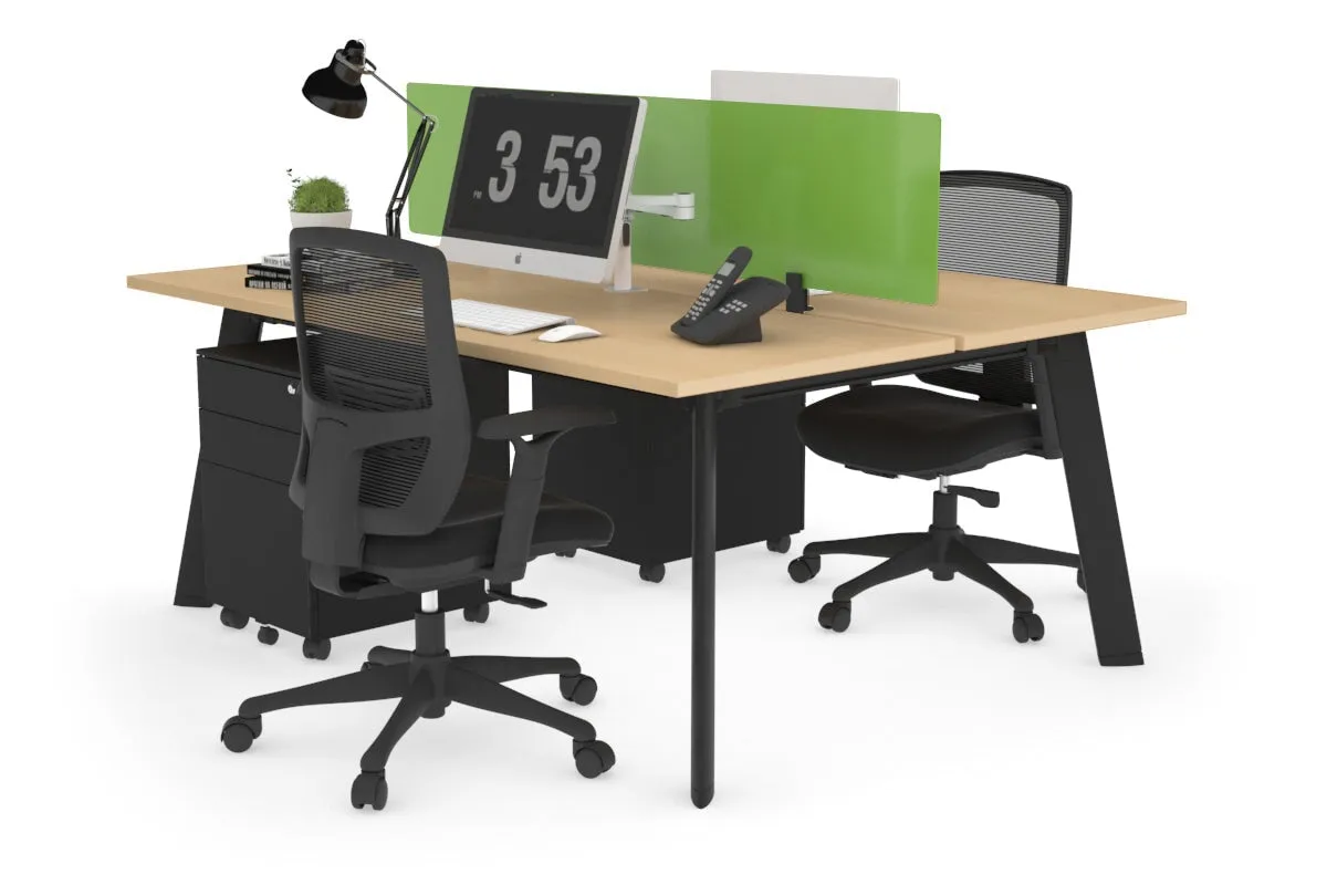 Switch - 2 Person Workstation Black Frame [1400L x 700W]