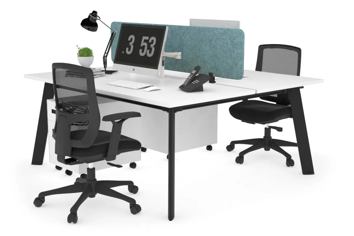 Switch - 2 Person Workstation Black Frame [1800L x 800W with Cable Scallop]