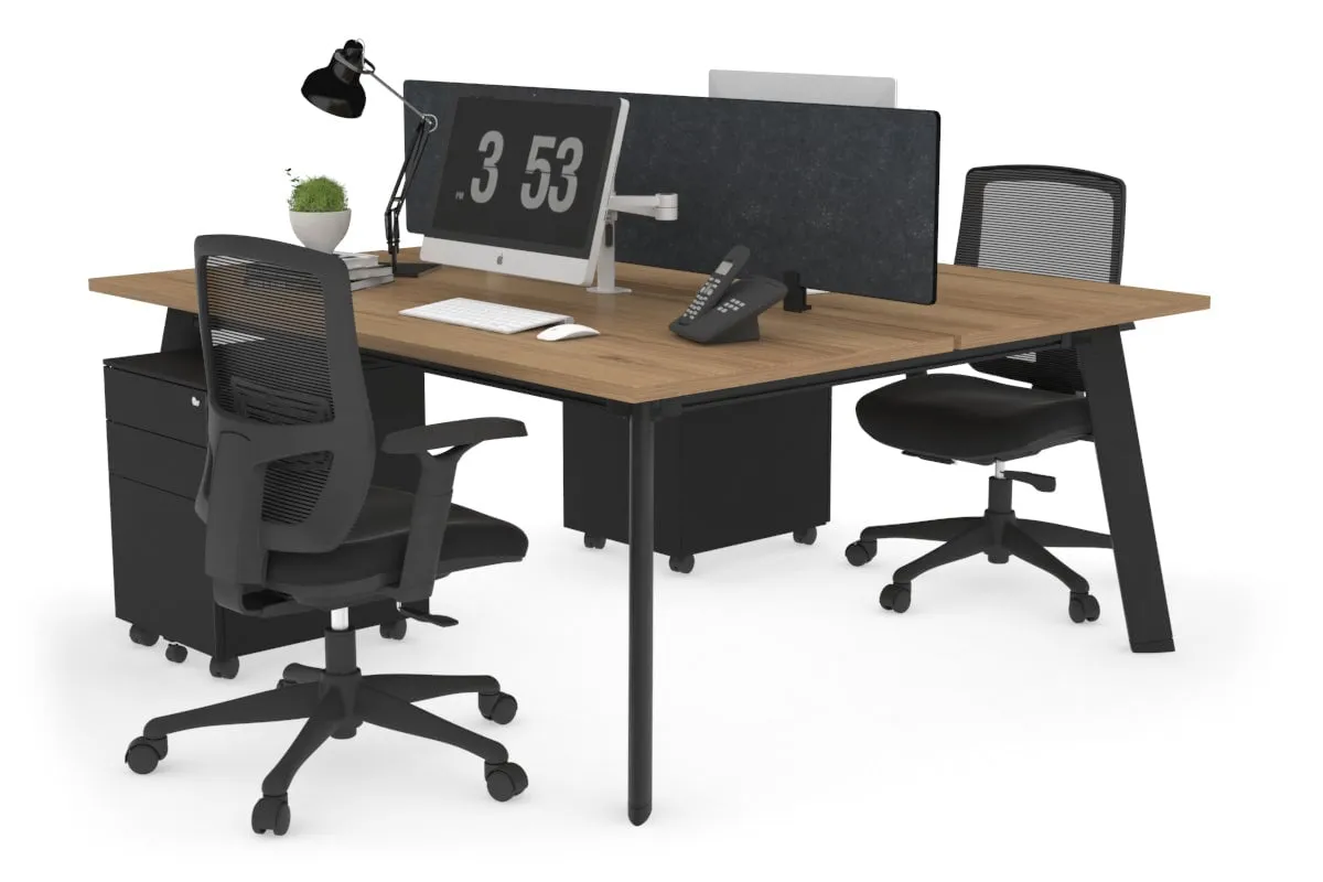 Switch - 2 Person Workstation Black Frame [1800L x 800W with Cable Scallop]