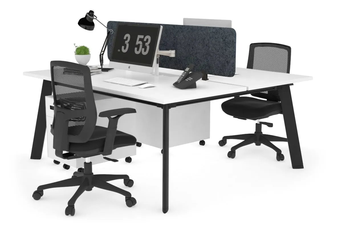 Switch - 2 Person Workstation Black Frame [1800L x 800W with Cable Scallop]