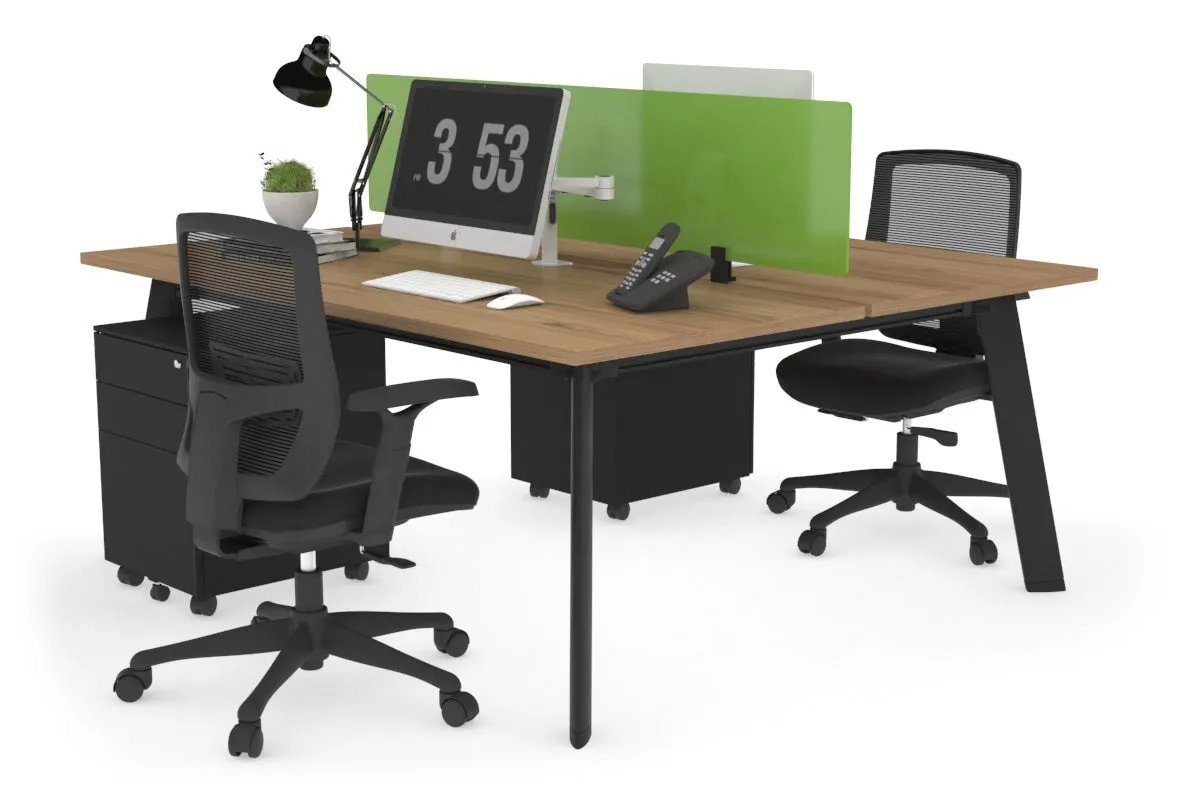 Switch - 2 Person Workstation Black Frame [1800L x 800W with Cable Scallop]