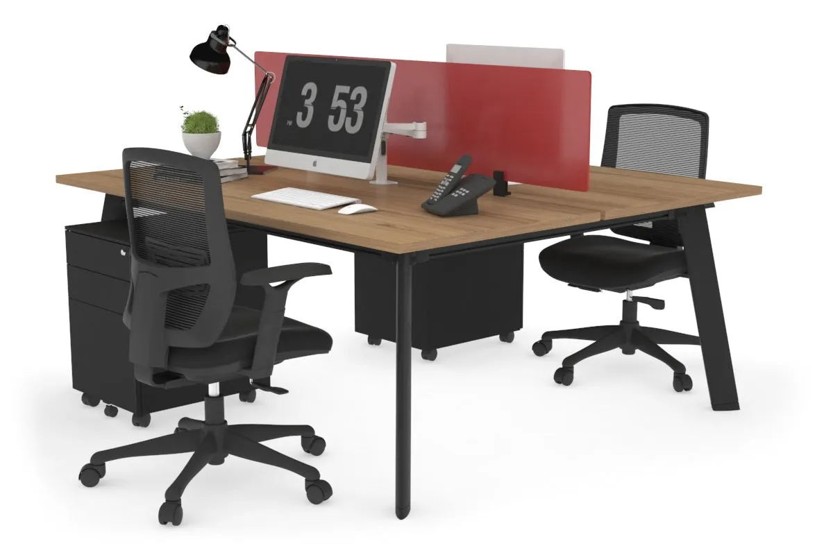 Switch - 2 Person Workstation Black Frame [1800L x 800W with Cable Scallop]
