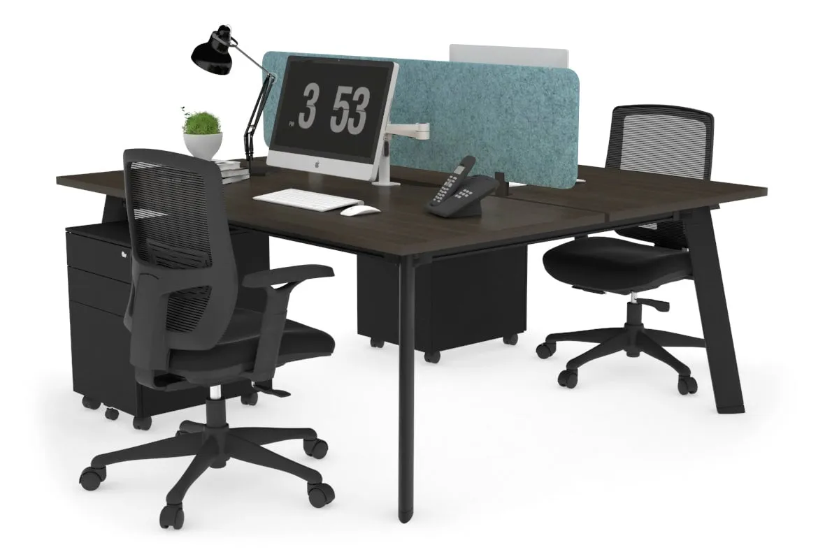 Switch - 2 Person Workstation Black Frame [1800L x 800W with Cable Scallop]
