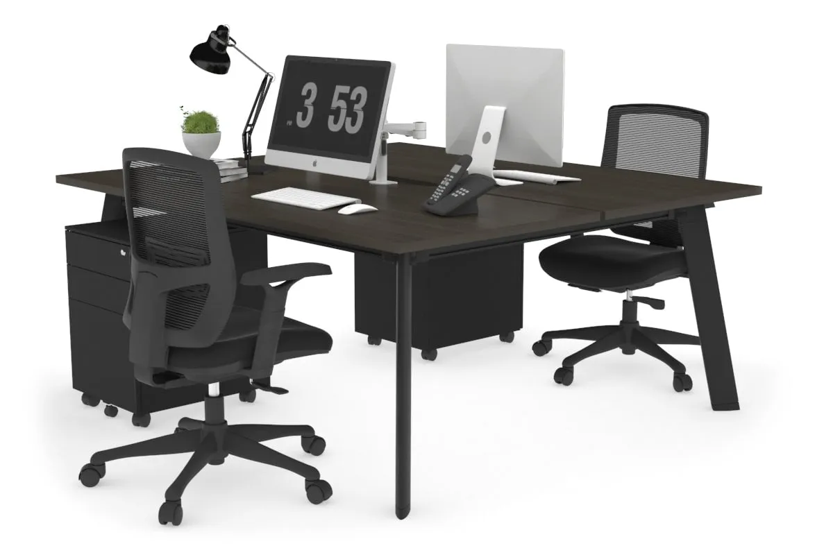 Switch - 2 Person Workstation Black Frame [1800L x 800W with Cable Scallop]