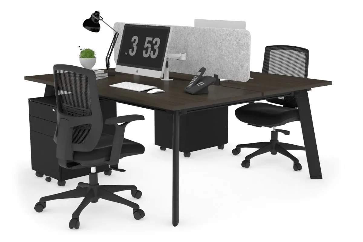 Switch - 2 Person Workstation Black Frame [1800L x 800W with Cable Scallop]