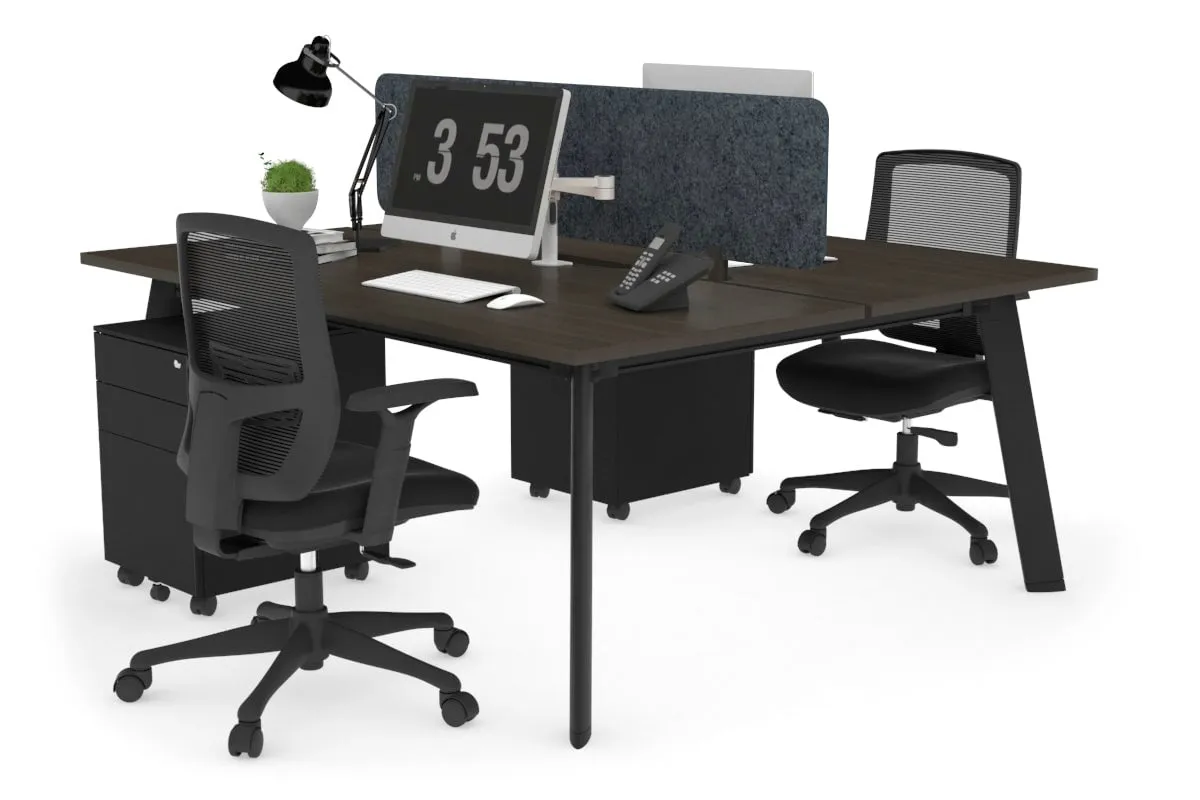 Switch - 2 Person Workstation Black Frame [1800L x 800W with Cable Scallop]