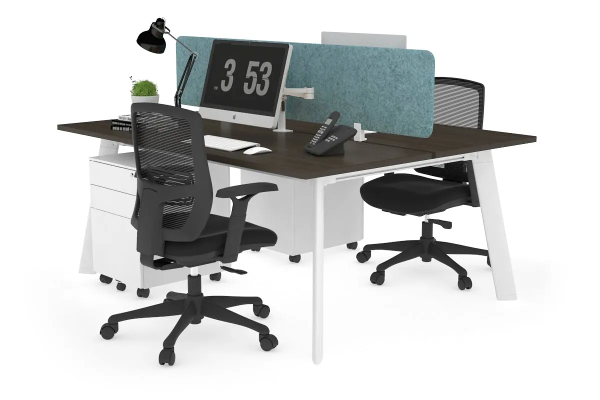 Switch - 2 Person Workstation White Frame [1600L x 700W]