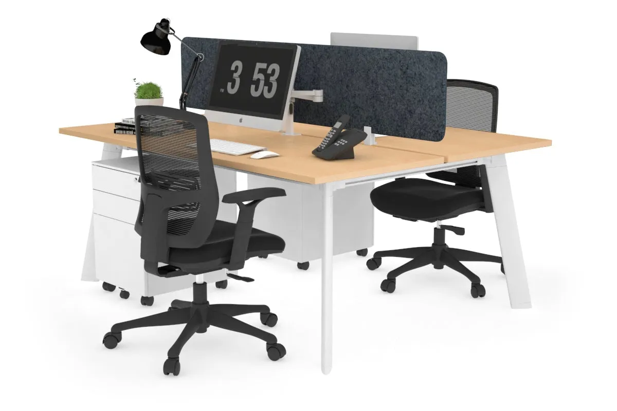 Switch - 2 Person Workstation White Frame [1600L x 700W]