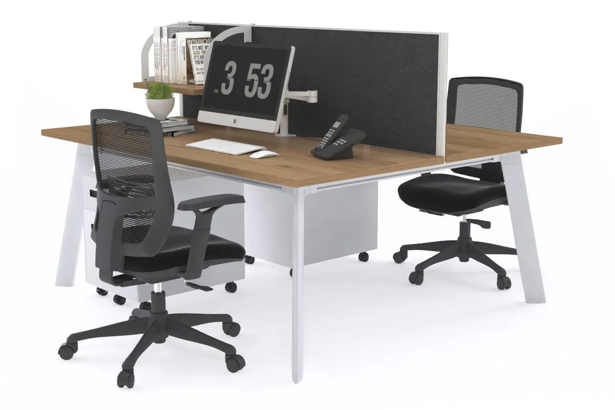 Switch - 2 Person Workstation White Frame [1600L x 700W]