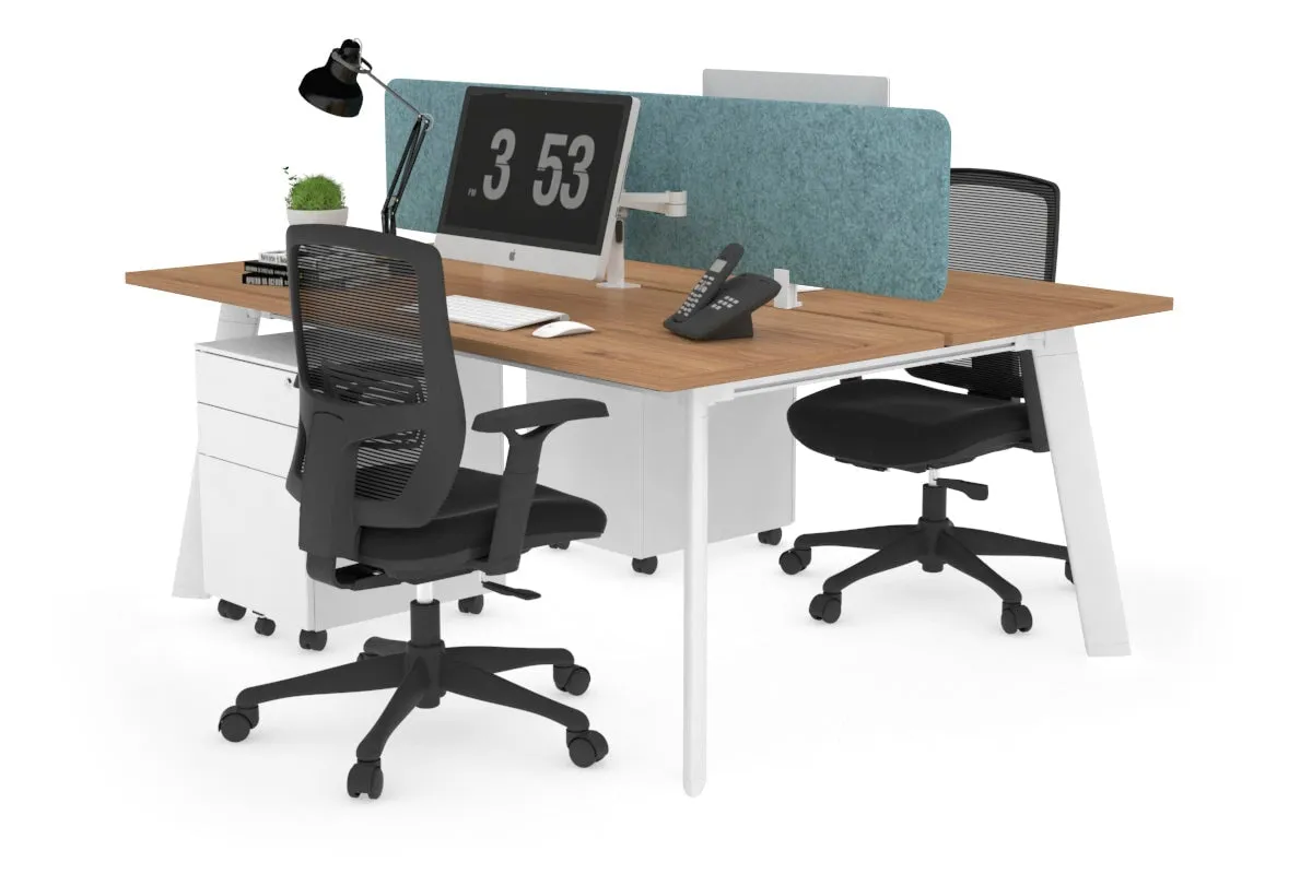 Switch - 2 Person Workstation White Frame [1600L x 700W]