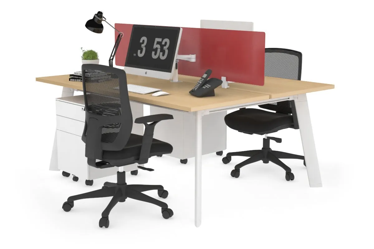 Switch - 2 Person Workstation White Frame [1600L x 700W]