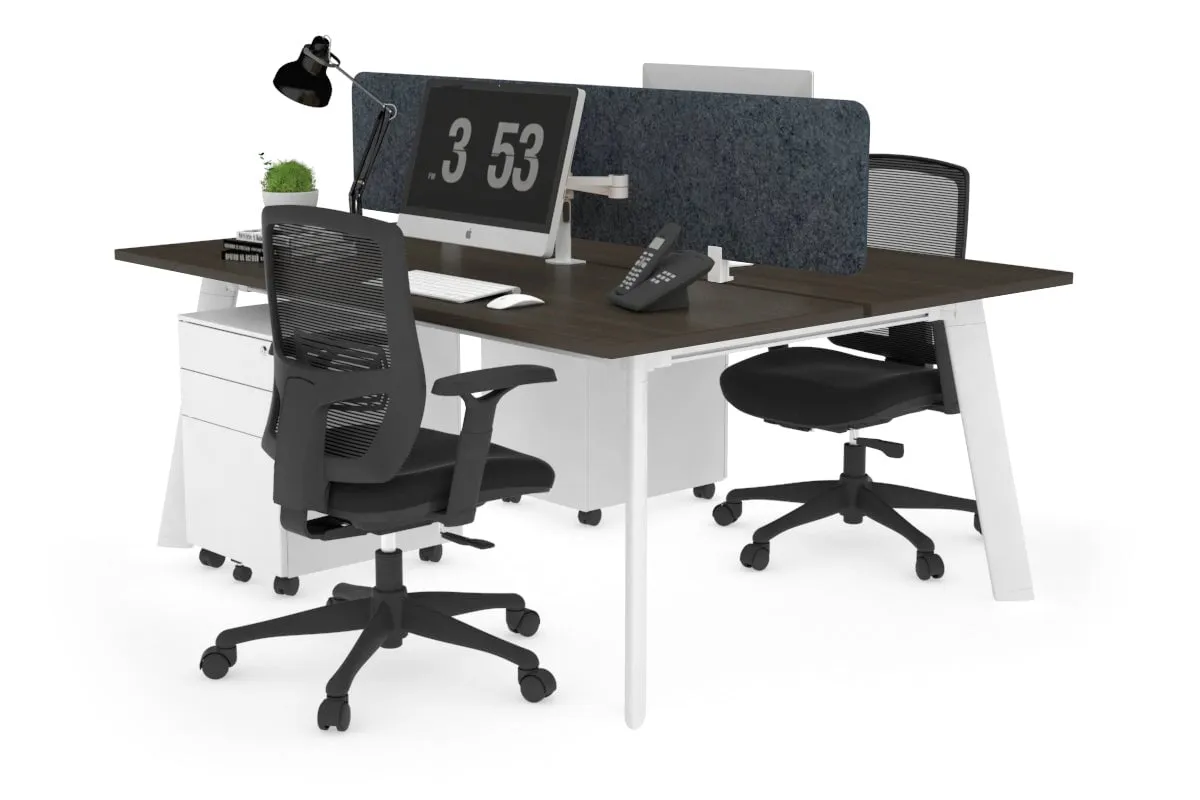Switch - 2 Person Workstation White Frame [1600L x 700W]