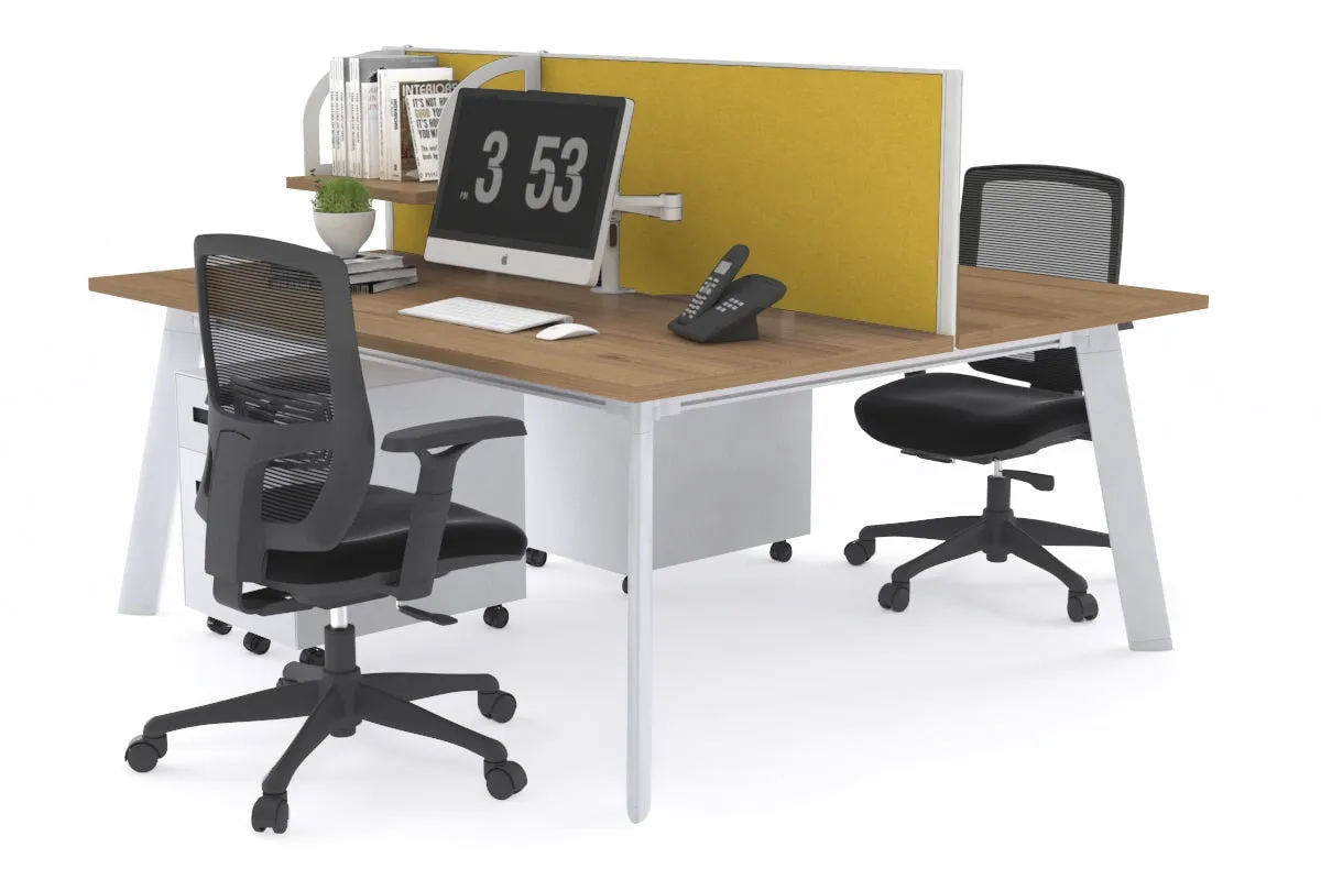 Switch - 2 Person Workstation White Frame [1600L x 700W]