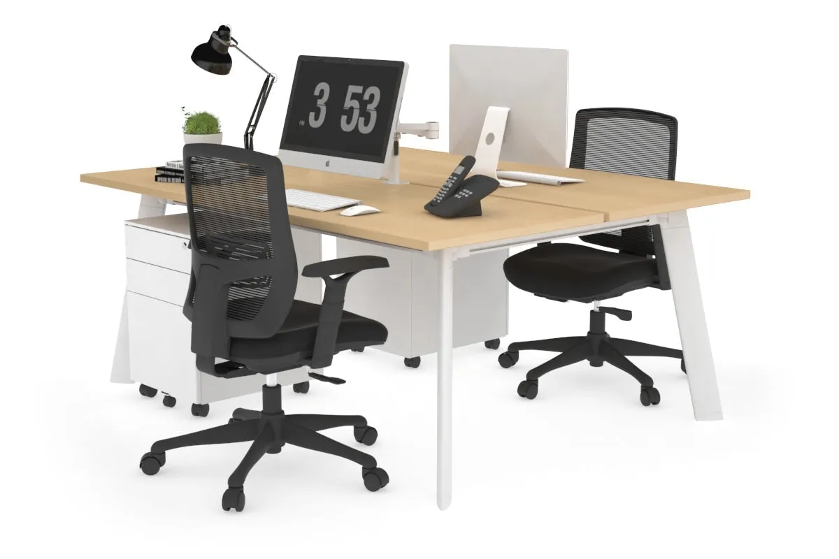 Switch - 2 Person Workstation White Frame [1600L x 700W]
