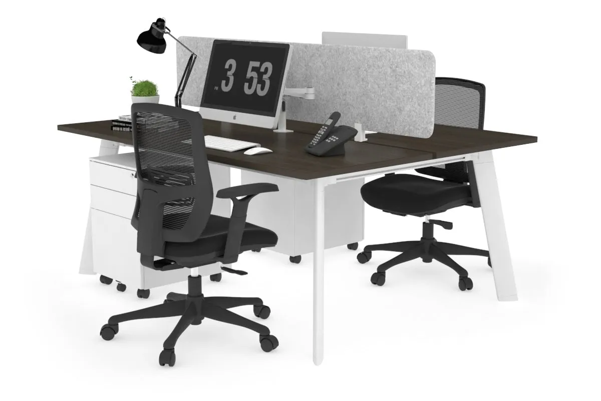Switch - 2 Person Workstation White Frame [1600L x 700W]