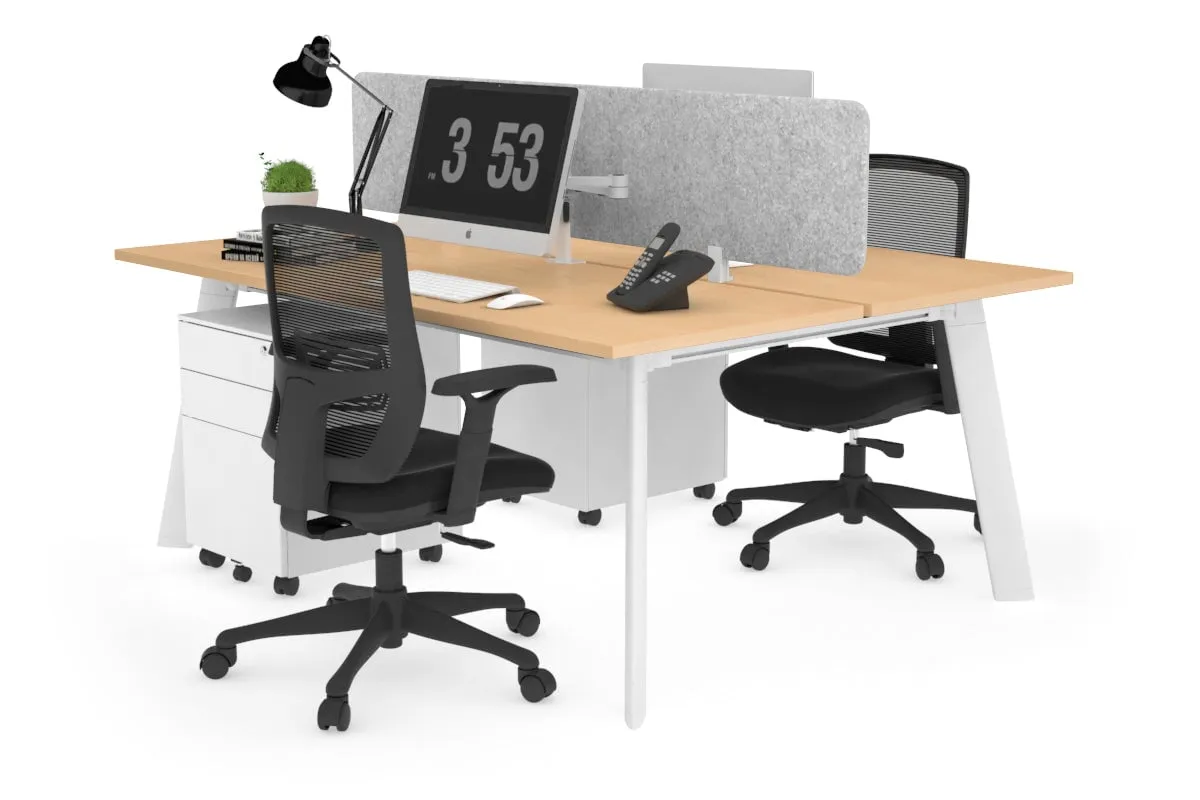 Switch - 2 Person Workstation White Frame [1600L x 700W]