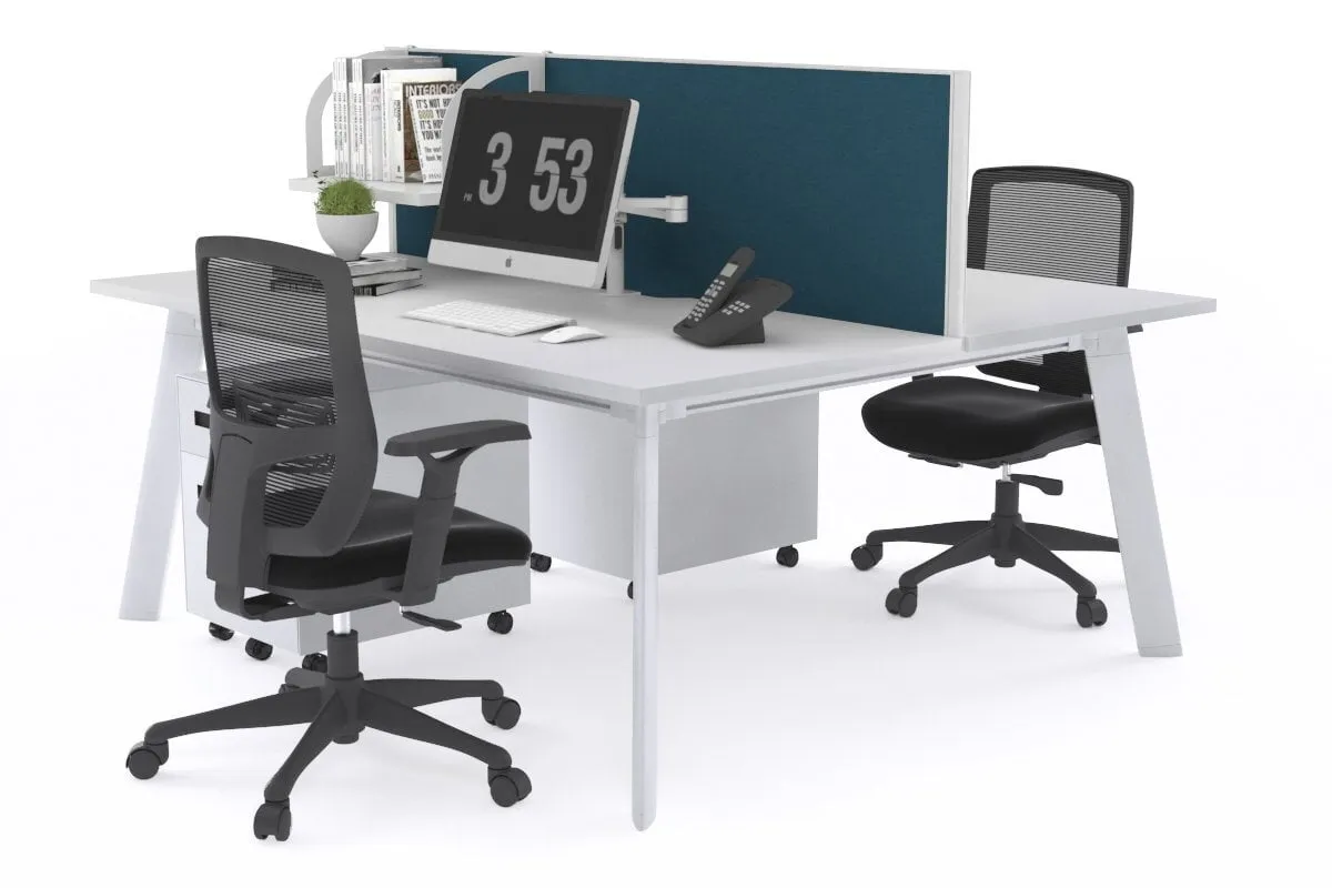 Switch - 2 Person Workstation White Frame [1800L x 700W]