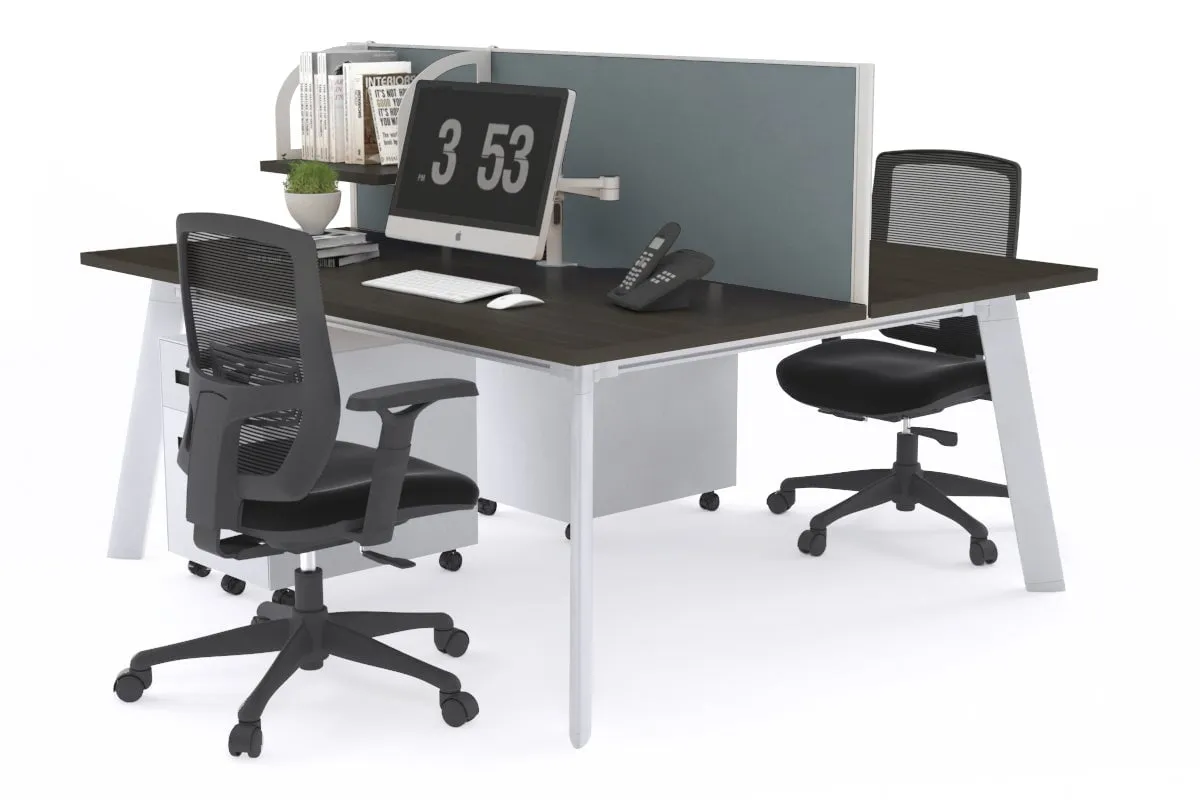 Switch - 2 Person Workstation White Frame [1800L x 700W]