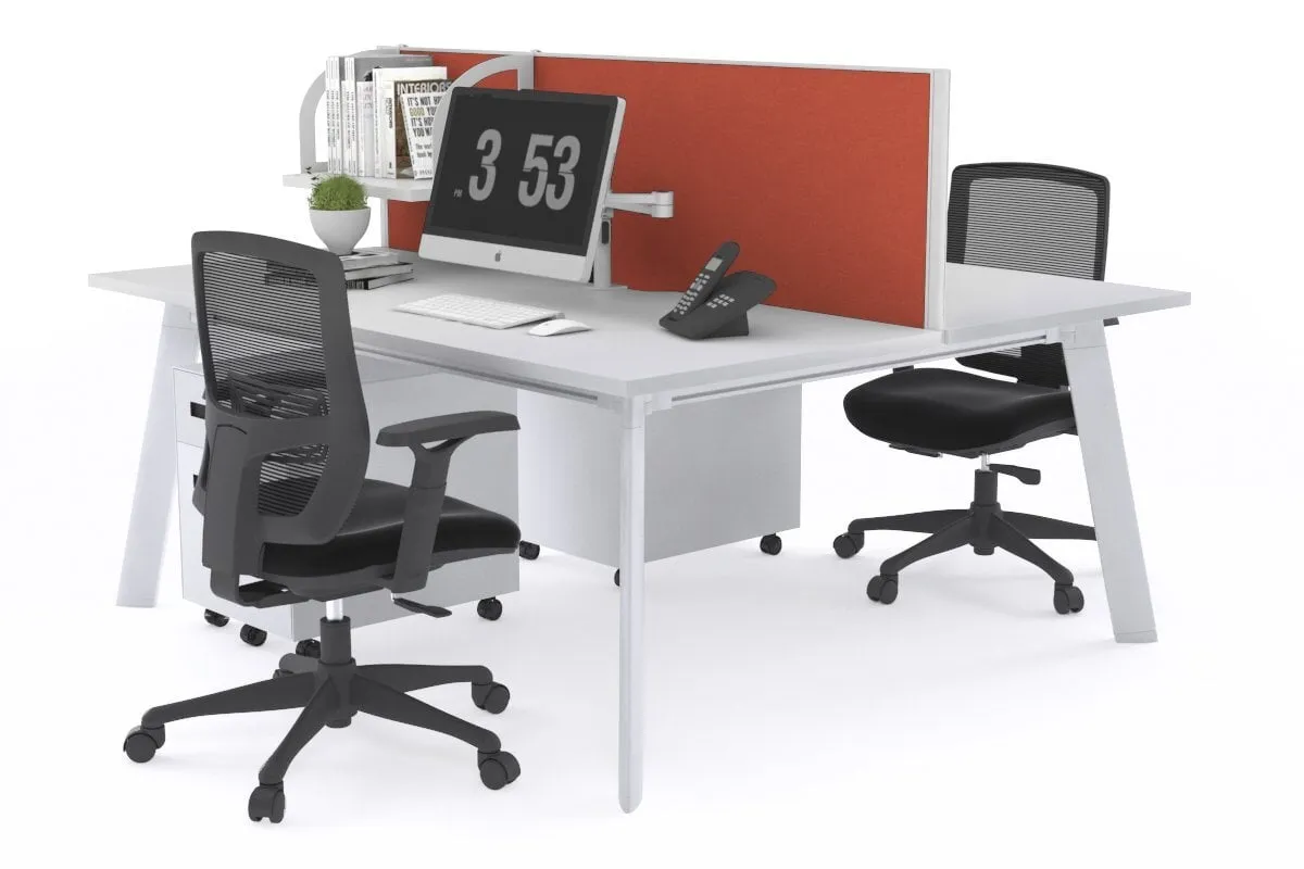Switch - 2 Person Workstation White Frame [1800L x 700W]