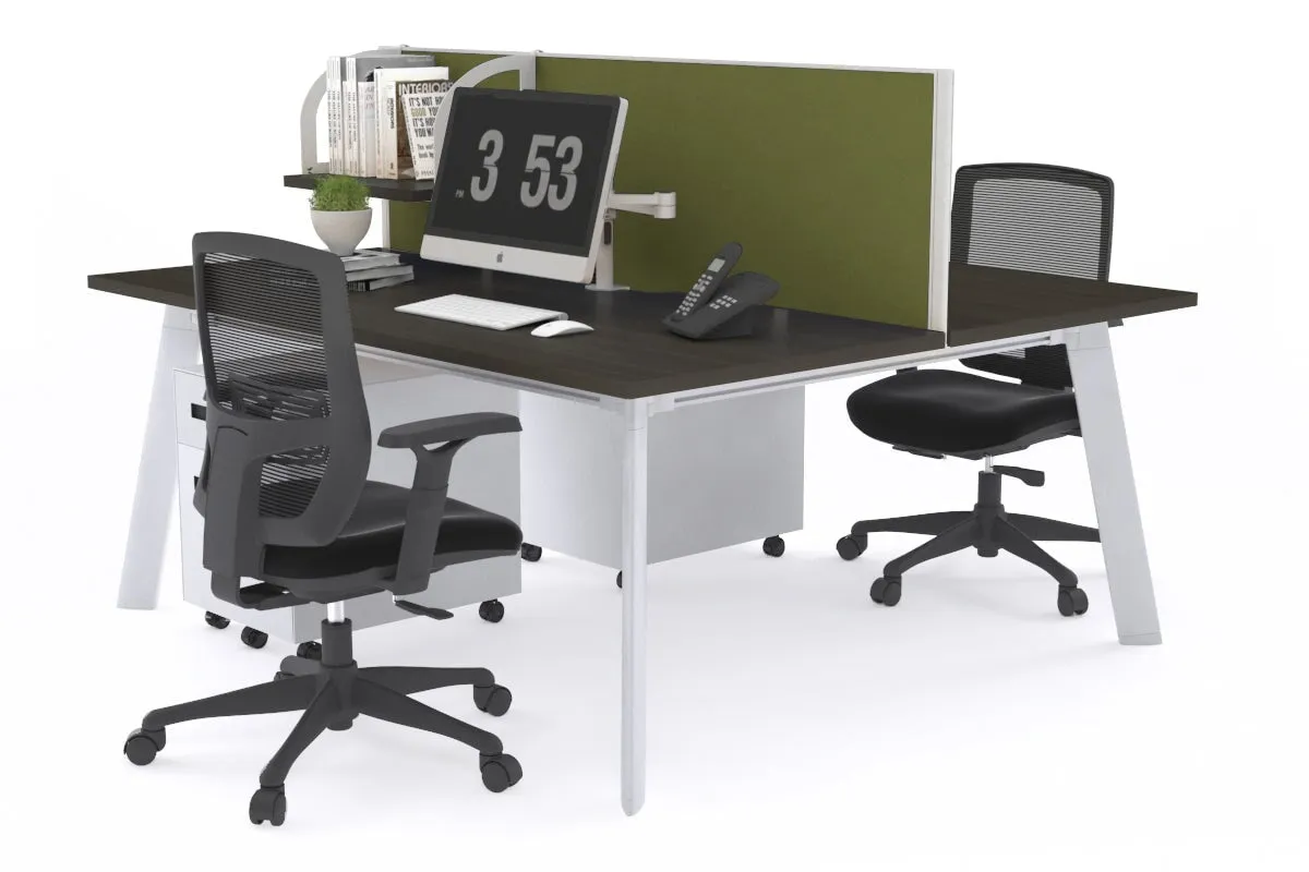 Switch - 2 Person Workstation White Frame [1800L x 700W]