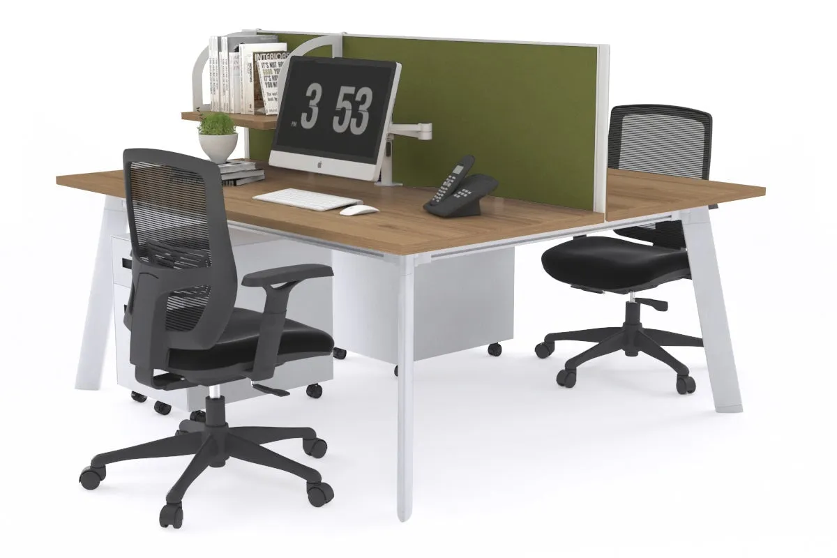 Switch - 2 Person Workstation White Frame [1800L x 700W]