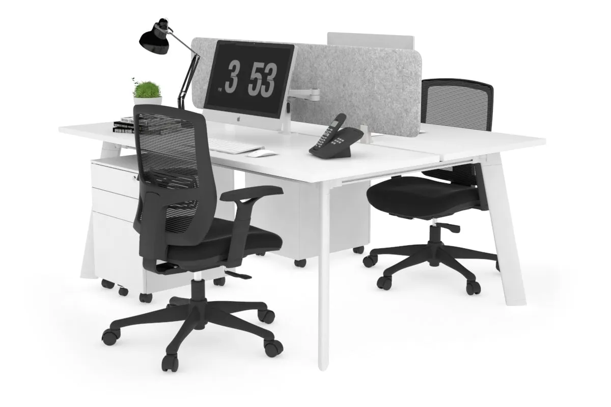 Switch - 2 Person Workstation White Frame [1800L x 700W]