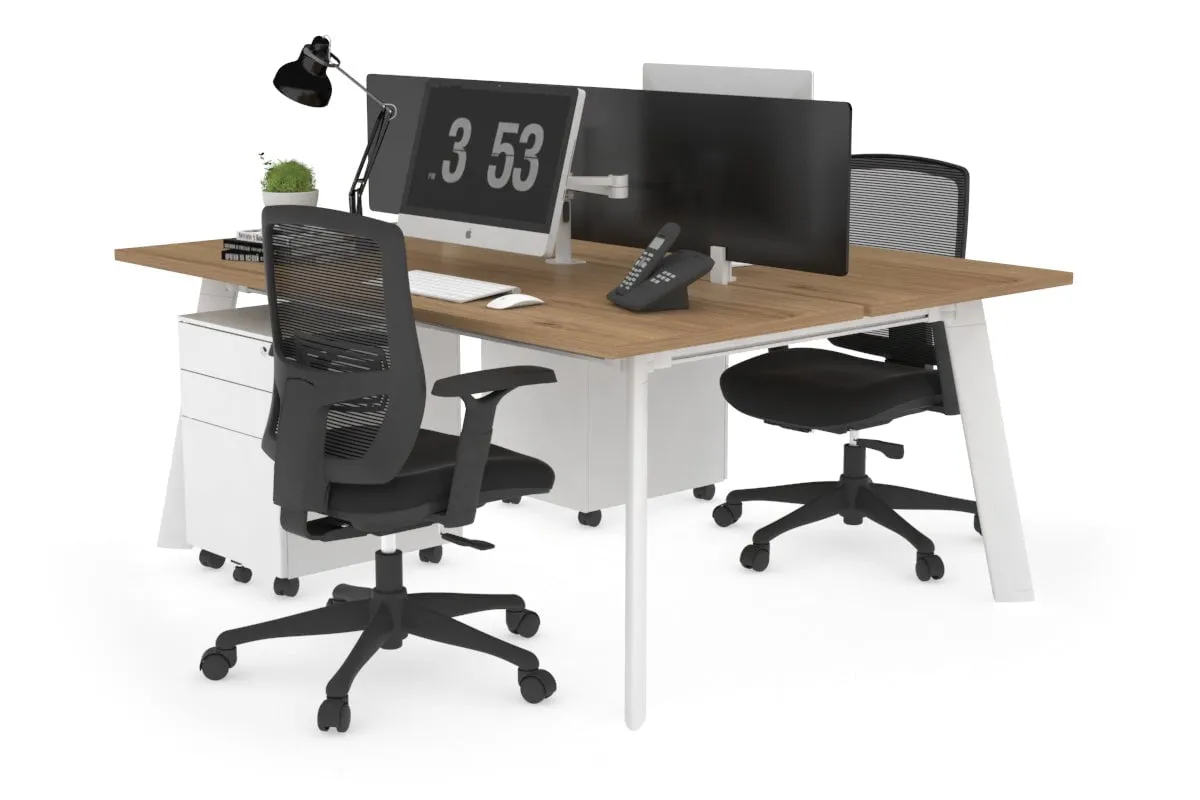 Switch - 2 Person Workstation White Frame [1800L x 700W]