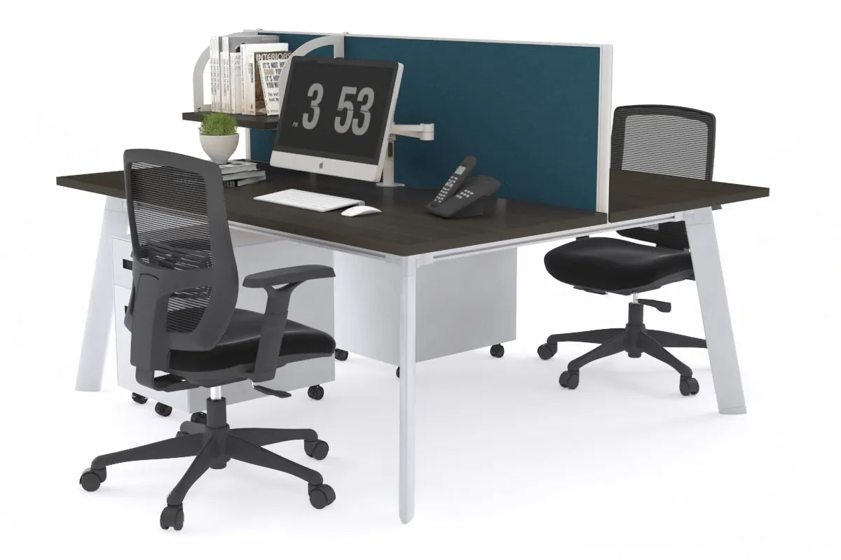 Switch - 2 Person Workstation White Frame [1800L x 700W]