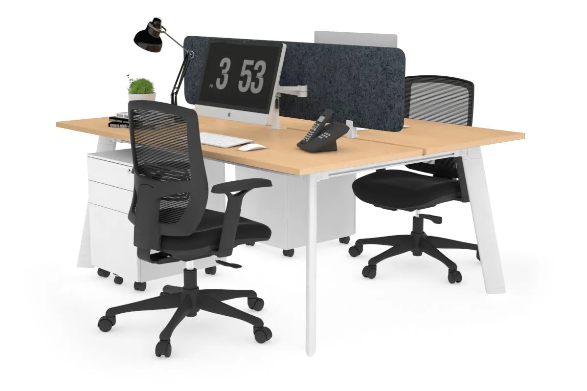 Switch - 2 Person Workstation White Frame [1800L x 700W]