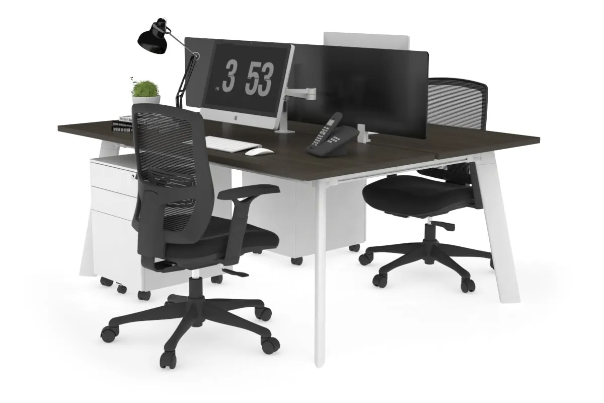 Switch - 2 Person Workstation White Frame [1800L x 700W]