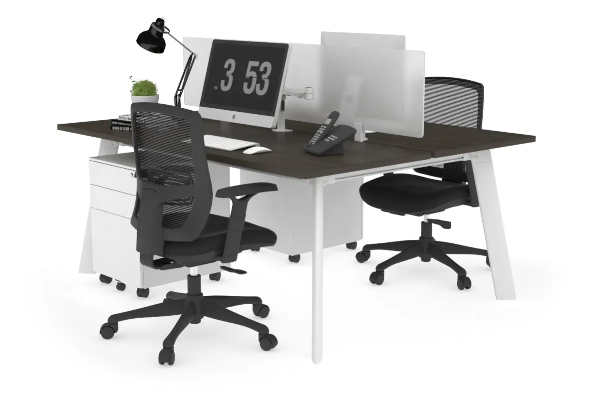 Switch - 2 Person Workstation White Frame [1800L x 700W]