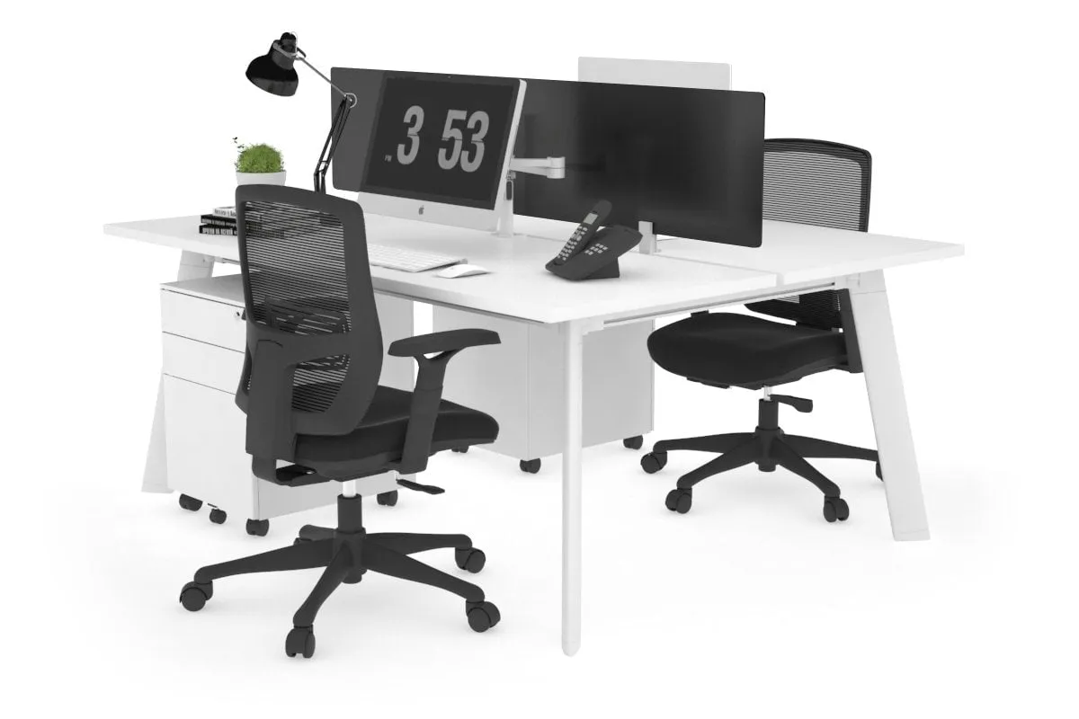 Switch - 2 Person Workstation White Frame [1800L x 700W]