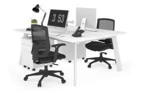 Switch - 2 Person Workstation White Frame [1800L x 700W]