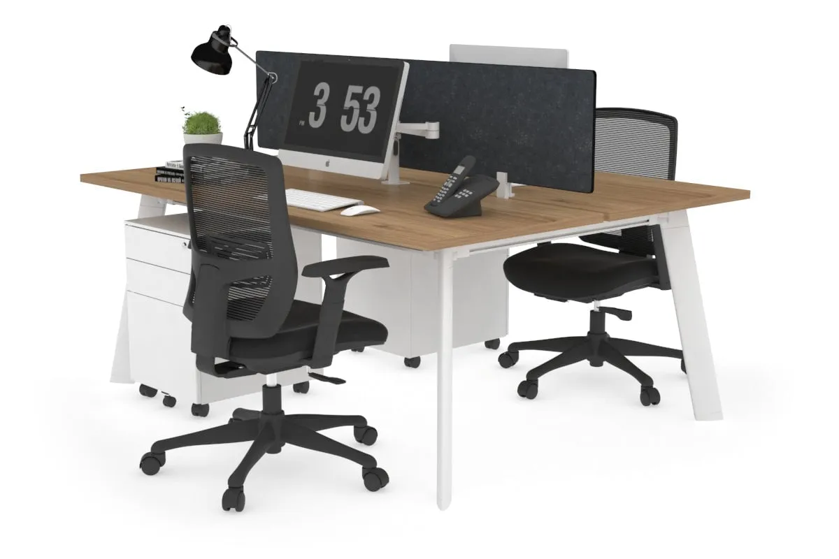 Switch - 2 Person Workstation White Frame [1800L x 700W]
