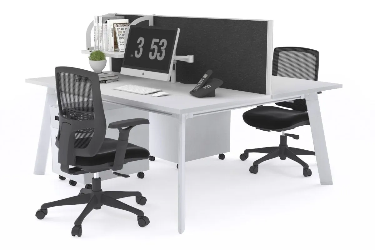 Switch - 2 Person Workstation White Frame [1800L x 700W]