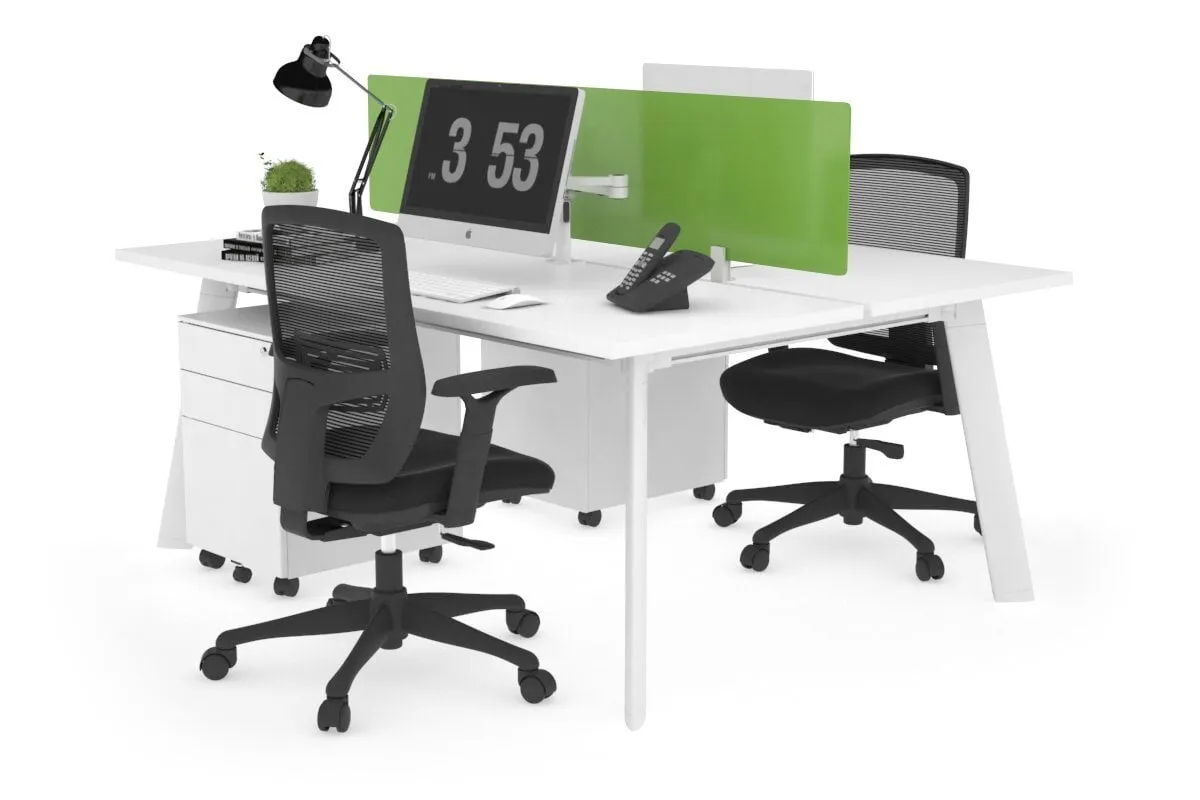 Switch - 2 Person Workstation White Frame [1800L x 700W]