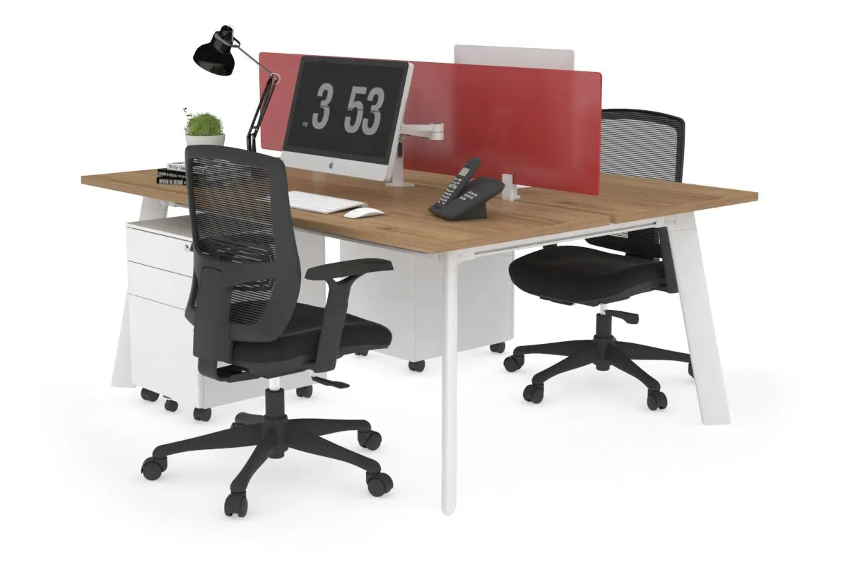 Switch - 2 Person Workstation White Frame [1800L x 700W]