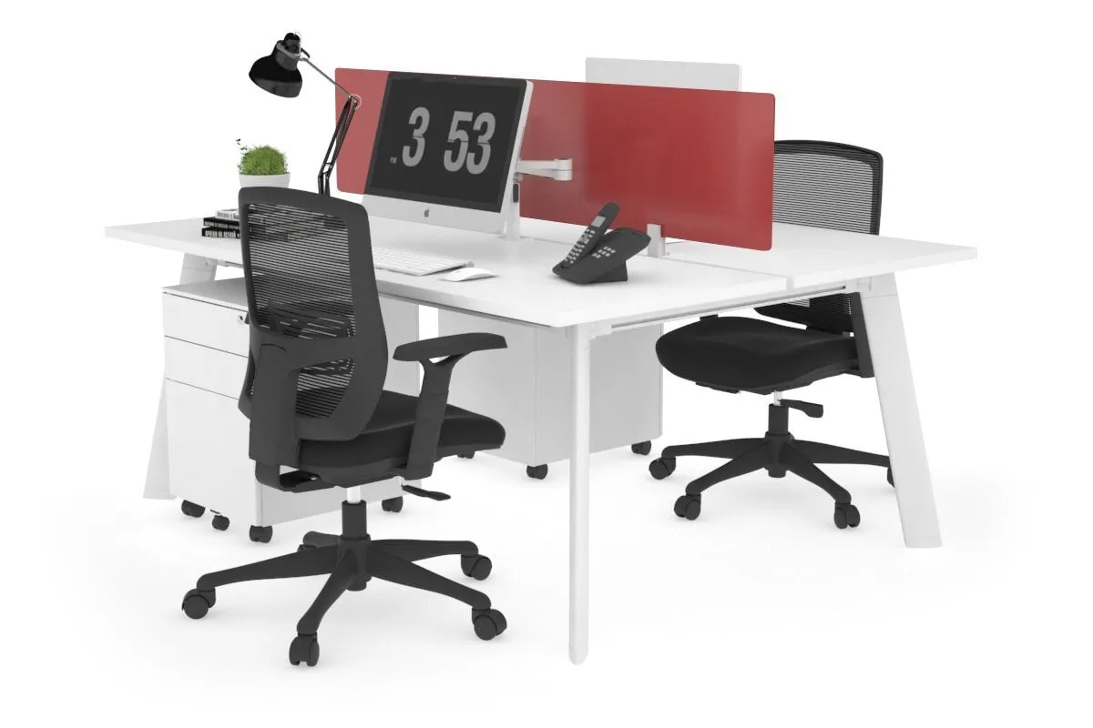 Switch - 2 Person Workstation White Frame [1800L x 700W]