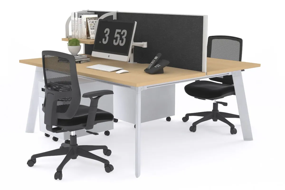 Switch - 2 Person Workstation White Frame [1800L x 700W]
