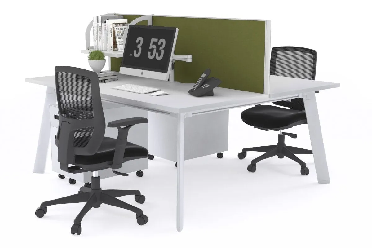 Switch - 2 Person Workstation White Frame [1800L x 700W]