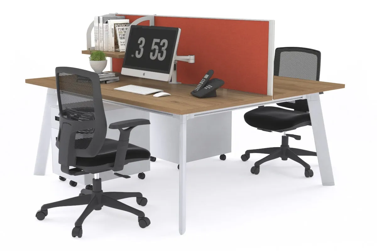 Switch - 2 Person Workstation White Frame [1800L x 700W]
