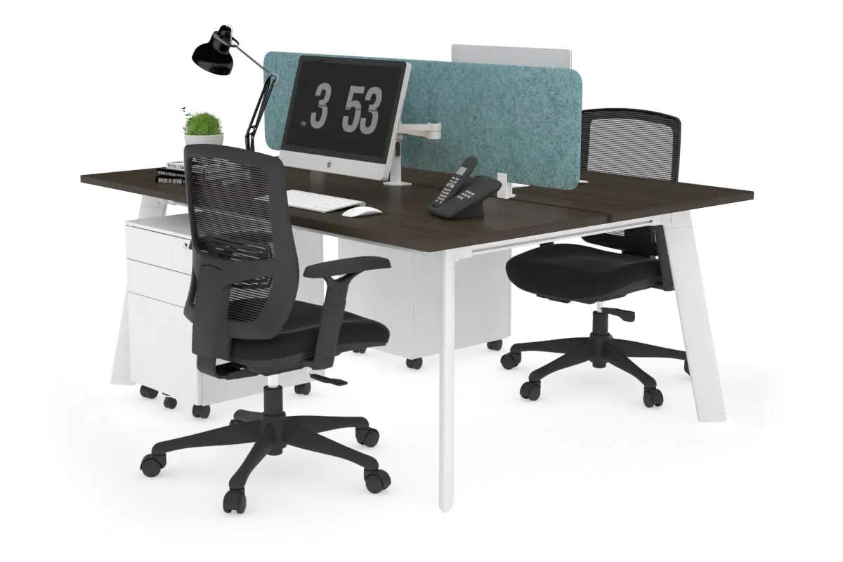 Switch - 2 Person Workstation White Frame [1800L x 700W]
